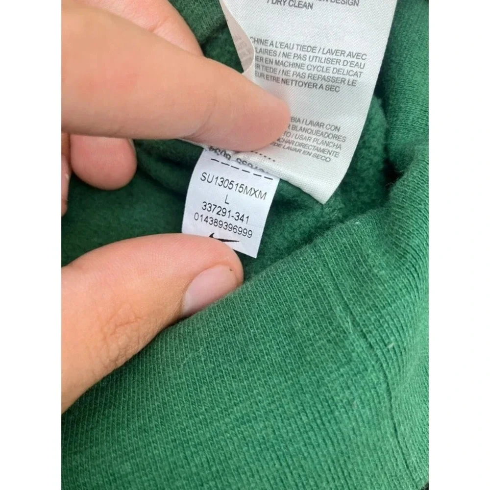 Vintage Y2K Nike Center Swoosh Hoodie Green Pullover Sweatshirt Men Lg 25